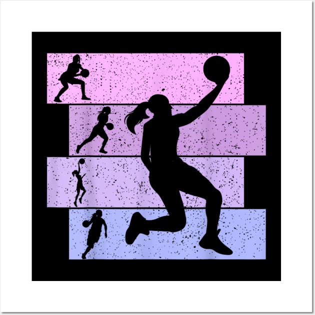 Basketball Girl Women Girls Kids Wall Art by Palette Harbor